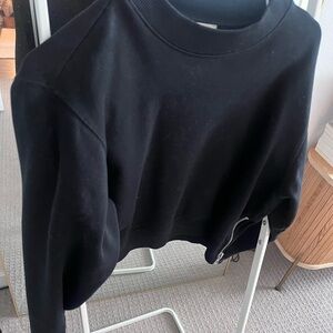 Acne Studios Black Cropped Crewneck Collar Sweatshirt Black S